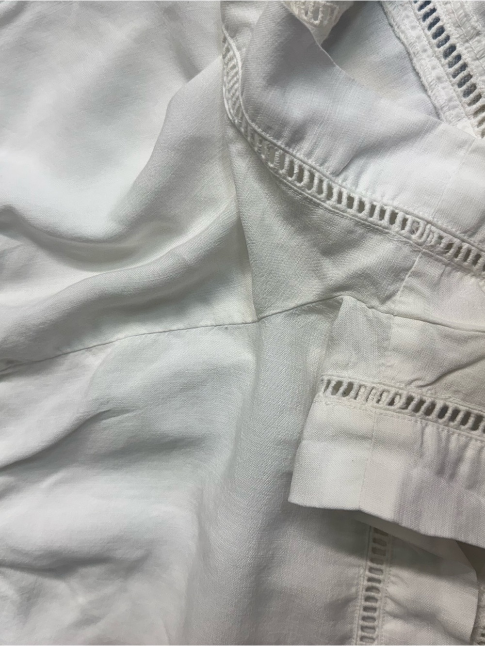 cloth & stone White High-Waist Ruffle Trim Shorts - Picture 4 of 5